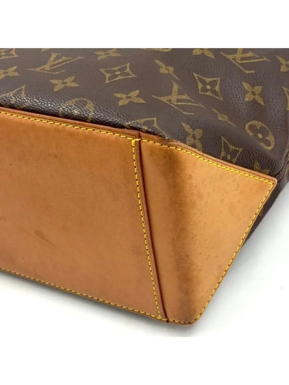 Louis Vuitton Cabas Piano Monogram Leather Brown Light Tote Gold
